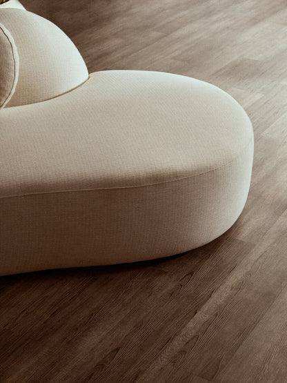 3 Seater Cream Linen Curved Sofa | Ovada