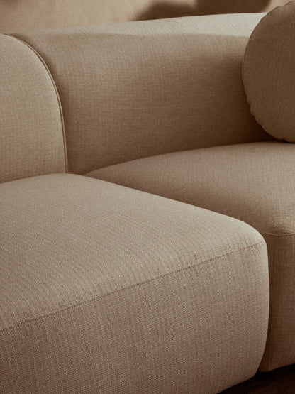 3 Seater Cream Linen Curved Sofa | Ovada