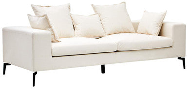 3 Seater Textured Fabric Cream Sofa | Avignon
