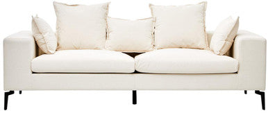 3 Seater Textured Fabric Cream Sofa | Avignon