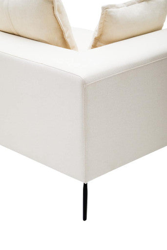 3 Seater Textured Fabric Cream Sofa | Avignon