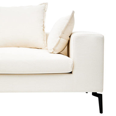 3 Seater Textured Fabric Cream Sofa | Avignon