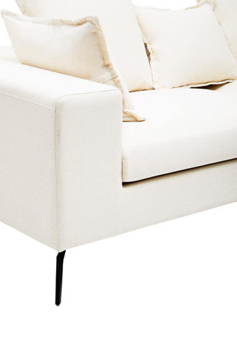 3 Seater Textured Fabric Cream Sofa | Avignon