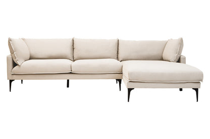 3 Seater Cream Right Chaise Sofa | Comfee