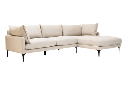 3 Seater Cream Right Chaise Sofa | Comfee