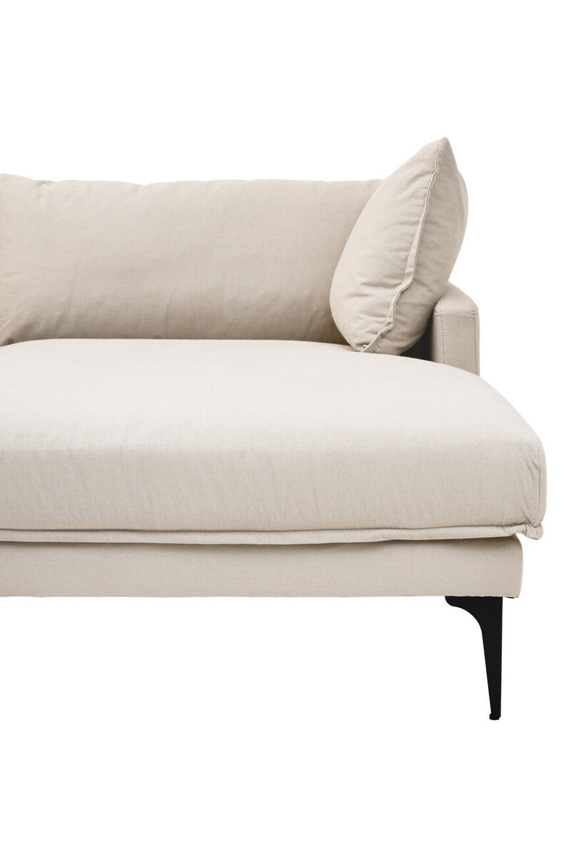 3 Seater Cream Right Chaise Sofa | Comfee