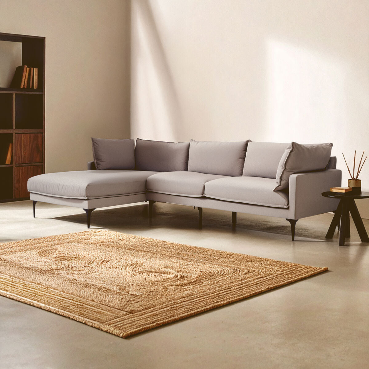 3 Seater Grey Left Chaise Sofa | Comfee