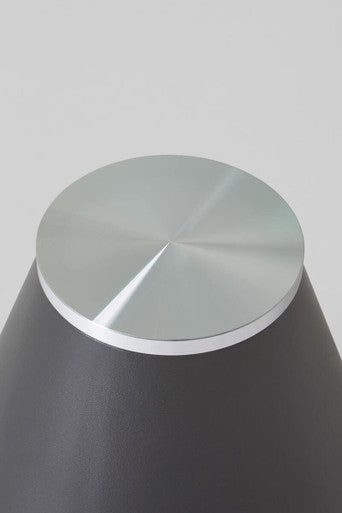 Clear Glass Round Top Coffee Table with Black Conical Metal Base | Azalea