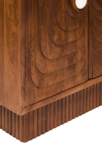 Two Door Mango Wood Carved Cabinet | Sangar