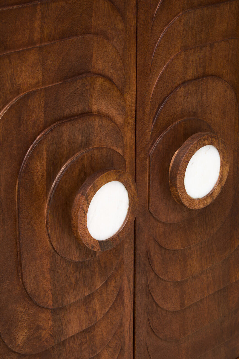 Two Door Mango Wood Carved Cabinet | Sangar