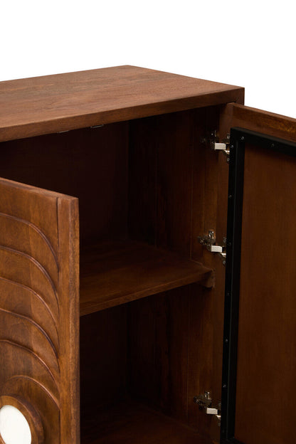 Two Door Mango Wood Carved Cabinet | Sangar
