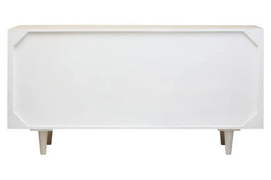 Four Door Whitewash Mango Wood Abstract Sideboard | Sita