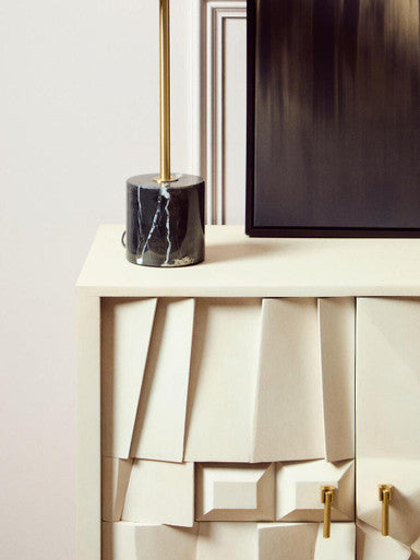 Four Door Whitewash Mango Wood Abstract Sideboard | Sita