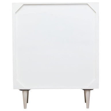 Two Door Whitewash Mango Wood Abstract Cabinet | Sita