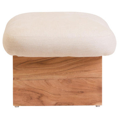 Parova Cream Linen Footstool