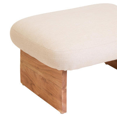 Parova Cream Linen Footstool