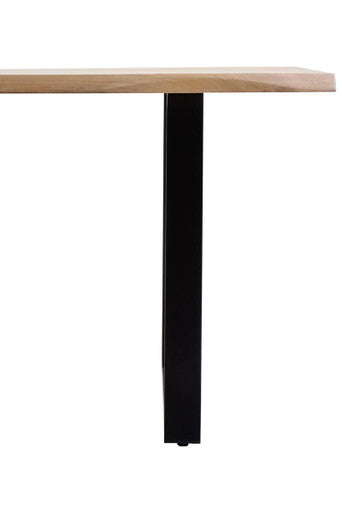 Natural Two-Tone Live Edge Mango Wood Dining Table with Black Metal Legs | Persolo
