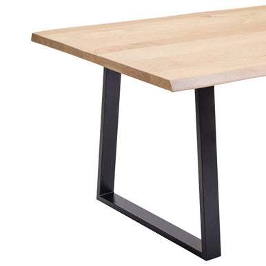 Natural Two-Tone Live Edge Mango Wood Dining Table with Black Metal Legs | Persolo