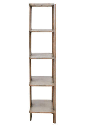 Five Tier Grey Mango Wood Shelf Unit | Torello
