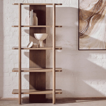 Five Tier Grey Mango Wood Shelf Unit | Torello
