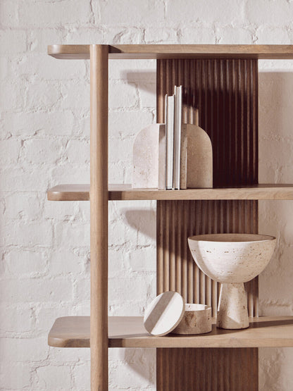 Five Tier Grey Mango Wood Shelf Unit | Torello