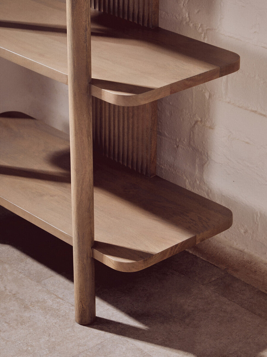 Five Tier Grey Mango Wood Shelf Unit | Torello