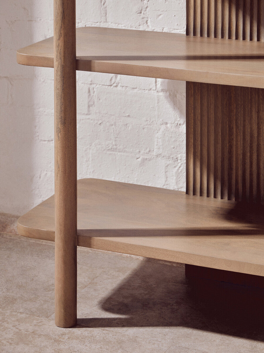 Five Tier Grey Mango Wood Shelf Unit | Torello