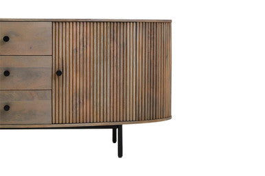 Two Door Three Drawer Grey Mango Wood Sideboard | Torello