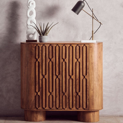 Two Door Brown Mango Wood Cabinet | Torcino