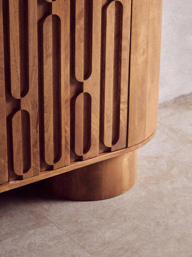 Two Door Brown Mango Wood Cabinet | Torcino
