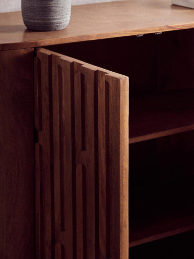 Two Door Brown Mango Wood Cabinet | Torcino