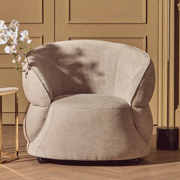 Daphne Taupe Chenille Effect Chair with Curved Back