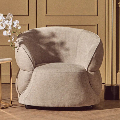 Daphne Taupe Chenille Effect Chair with Curved Back