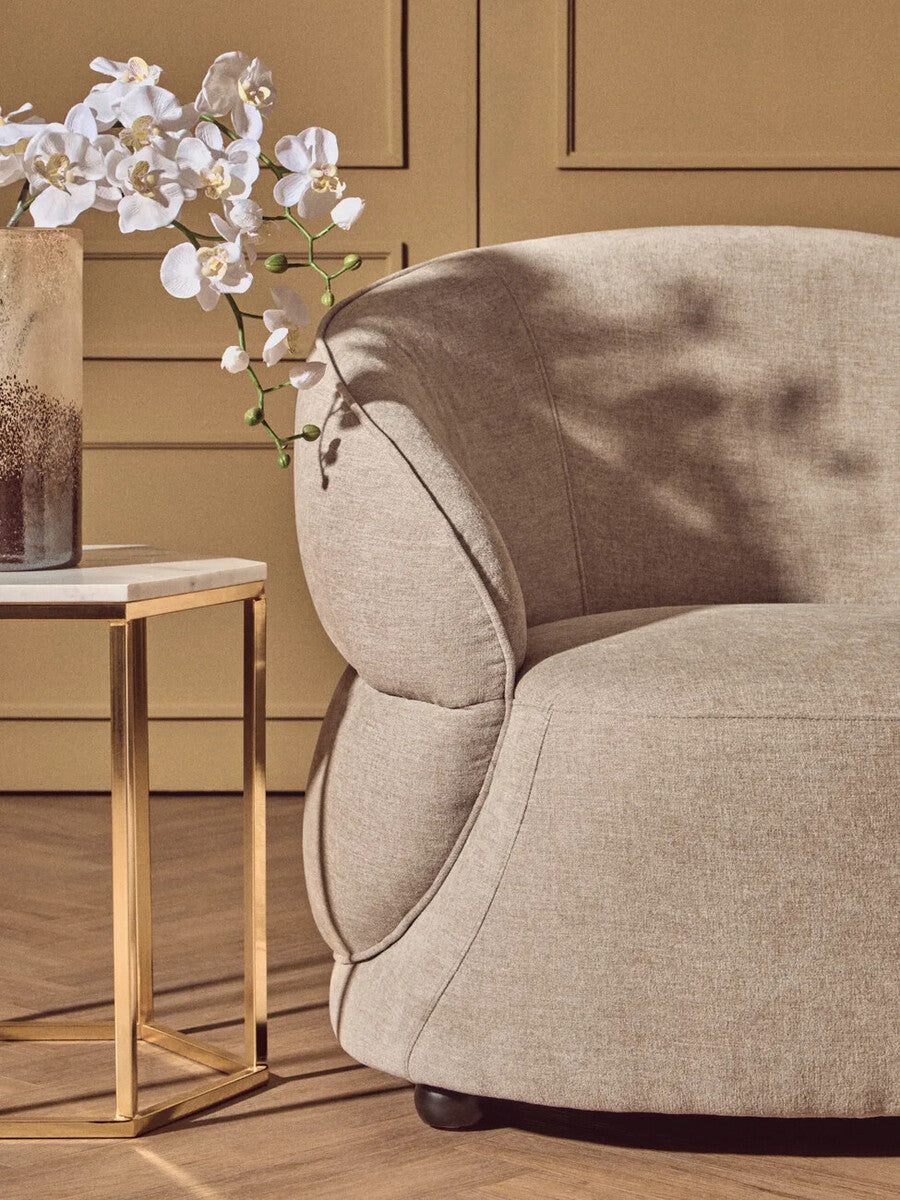 Daphne Taupe Chenille Effect Chair with Curved Back