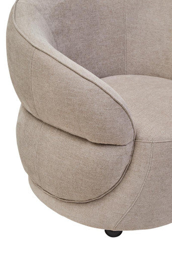 Daphne Taupe Chenille Effect Chair with Curved Back