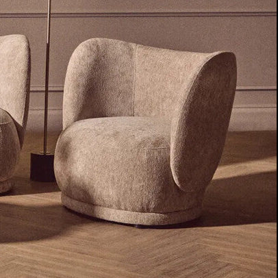 Delray Deep Stone Chenille Chair with Curved Back