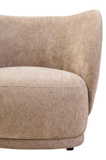 Delray Deep Stone Chenille Chair with Curved Back