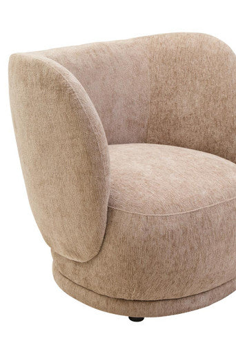 Delray Deep Stone Chenille Chair with Curved Back