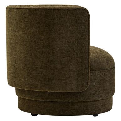 Drake Forest Green Fabric Chenille Effect Chair With Curved Back