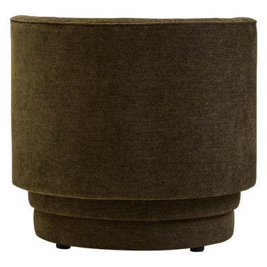 Drake Forest Green Fabric Chenille Effect Chair With Curved Back
