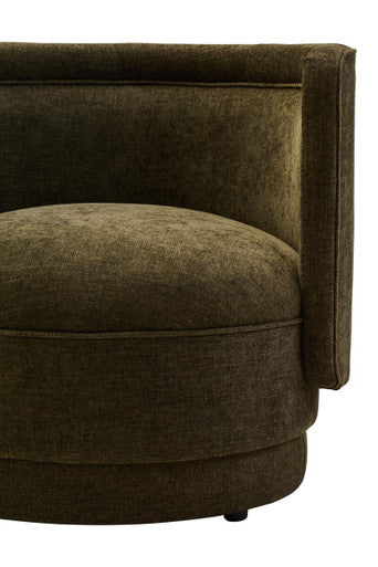 Drake Forest Green Fabric Chenille Effect Chair With Curved Back
