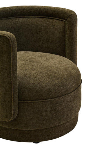 Drake Forest Green Fabric Chenille Effect Chair With Curved Back