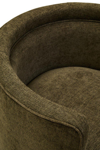 Drake Forest Green Fabric Chenille Effect Chair With Curved Back