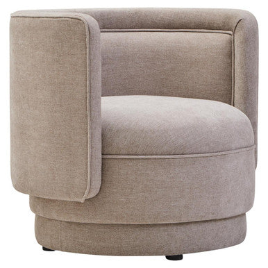 Drake Taupe Chenille Effect Chair With Curved Back
