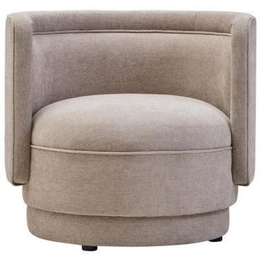 Drake Taupe Chenille Effect Chair with Curved Back