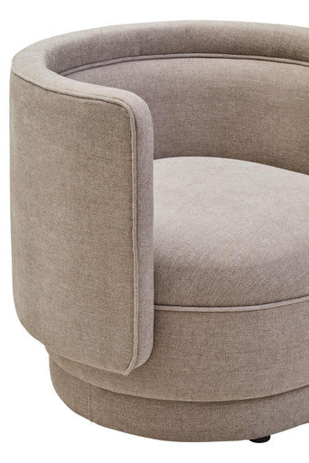 Drake Taupe Chenille Effect Chair With Curved Back