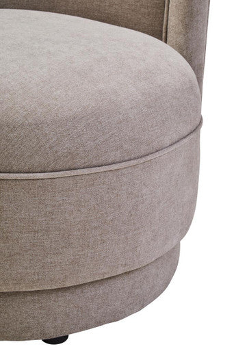Drake Taupe Chenille Effect Chair With Curved Back