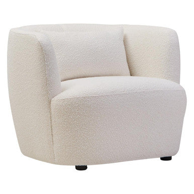 Bruge Cream Fabric Chair with Curved Back