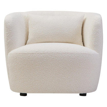 Bruge Cream Fabric Chair with Curved Back