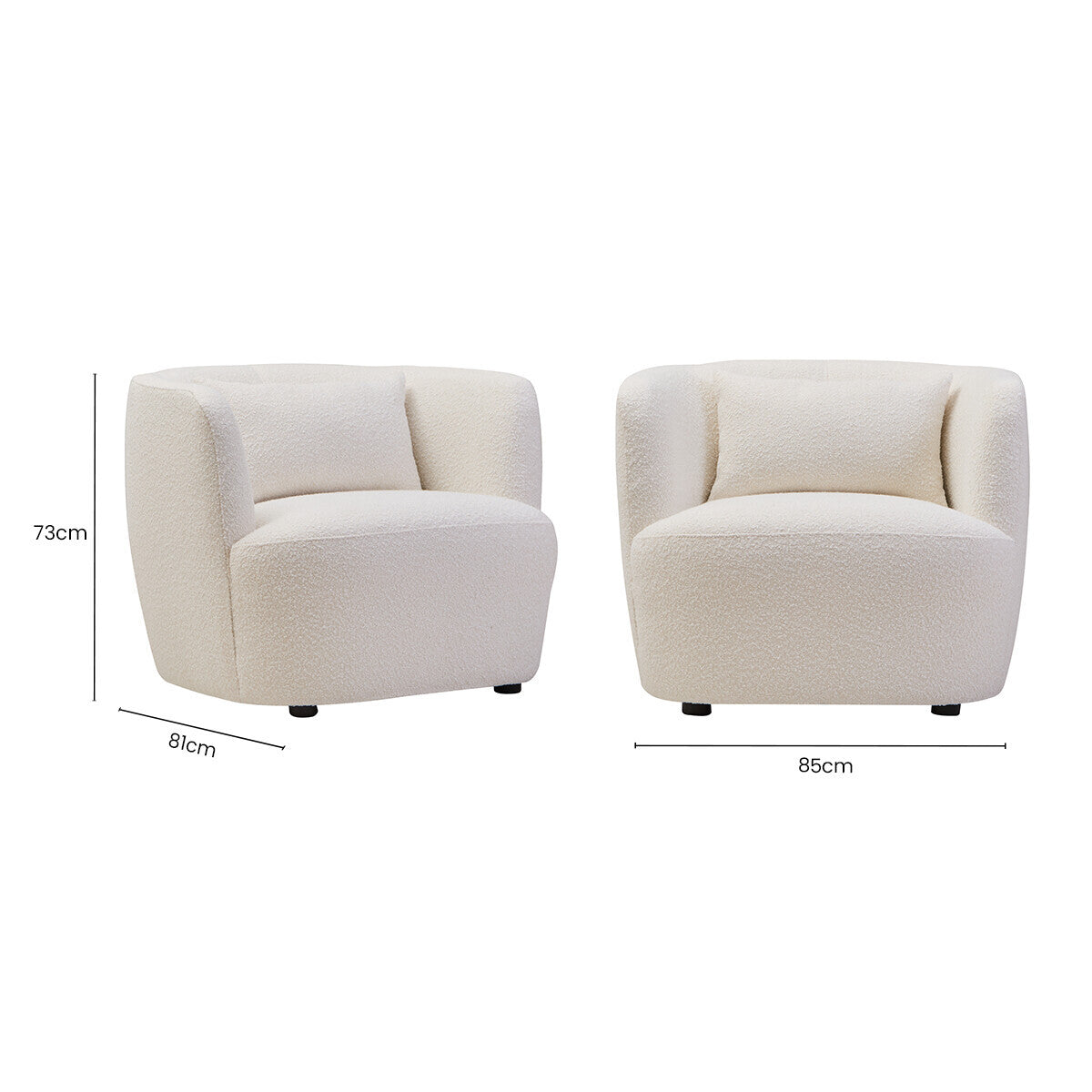Bruge Cream Fabric Chair with Curved Back